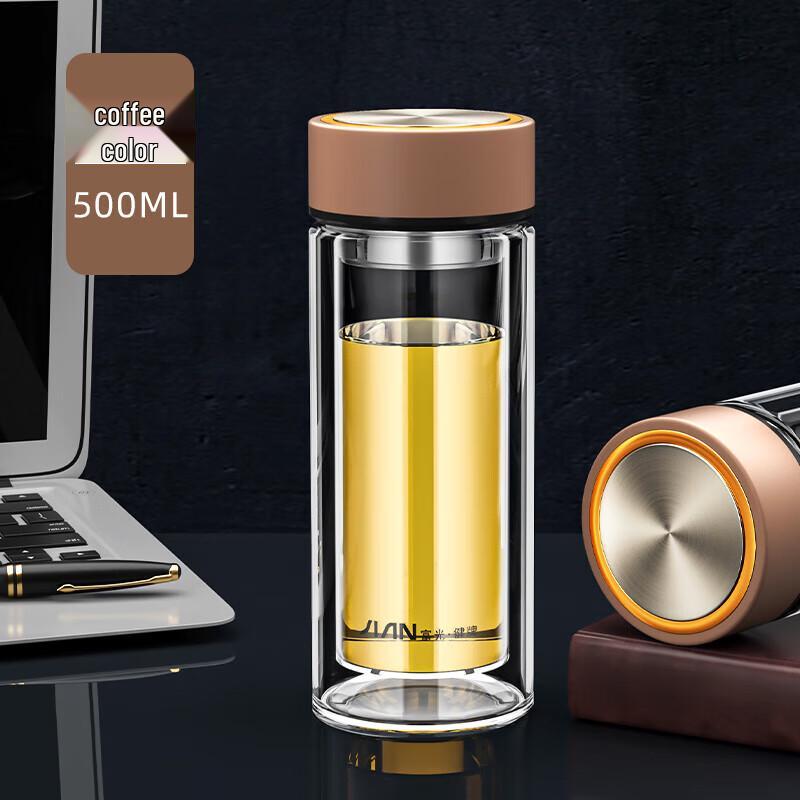 Fuguang Siming Double Wall Heat-Resistant Glass Water Bottle