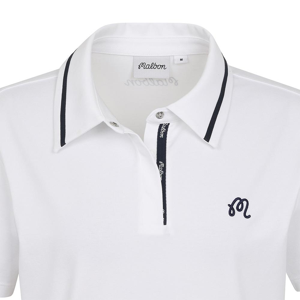 MALBON GOLF Color Tip Basic Crop T-Shirt White (Woman)