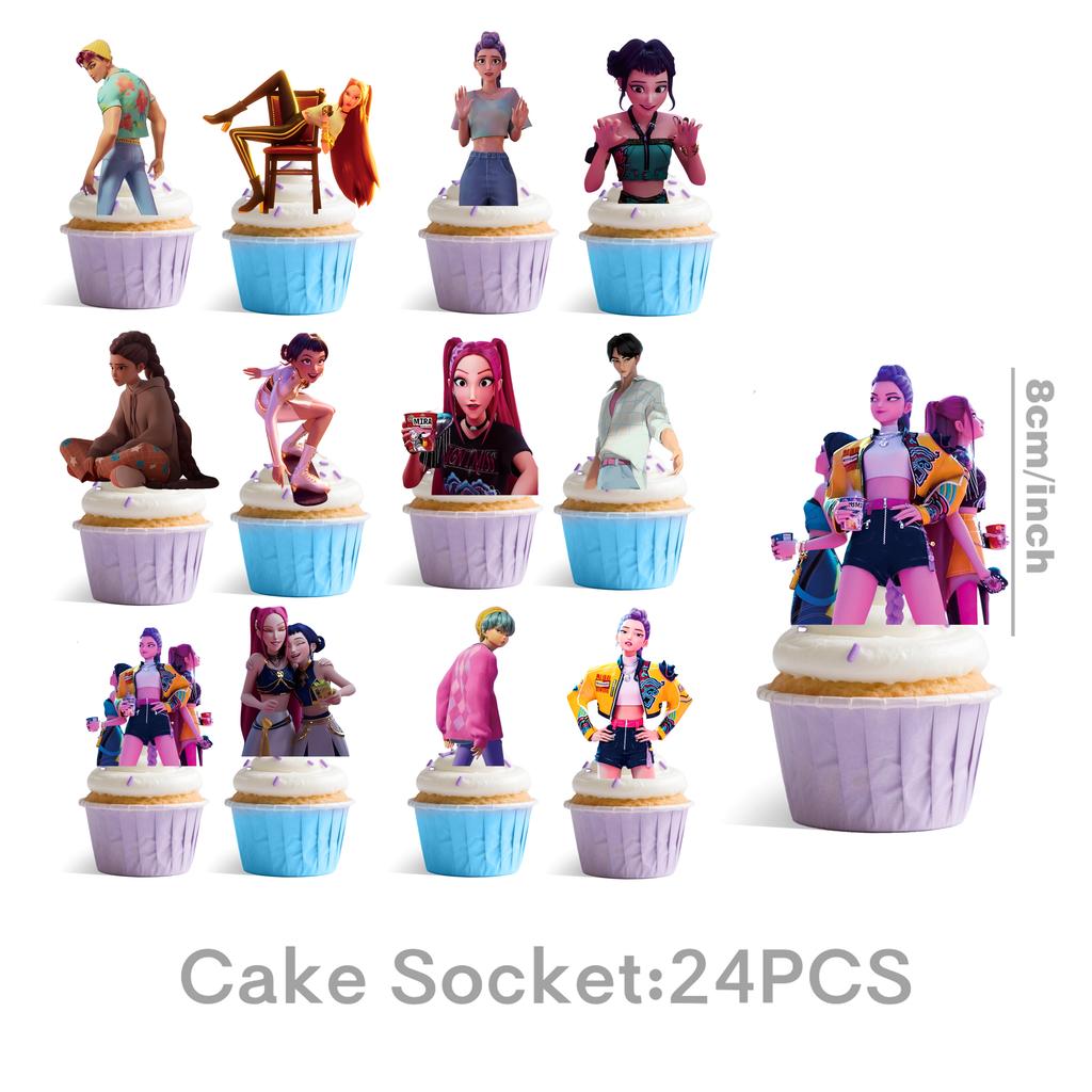 K Pop Demon Hunters Theme Birthday Party Decorations Tableware  Balloon Cup Plate Banner Backdrop for Girls Baby Shower Supplies