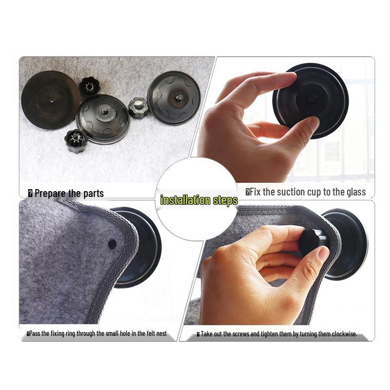 Kattehengekøye Vinduskarm Seng med Sugekopper - Kjæledyr Balkong Abbor