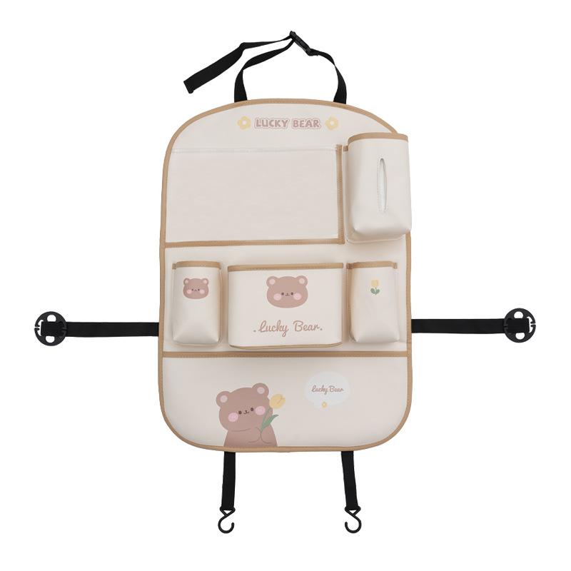 Car storage bag Cartoon car seat storage bag Hanging bag Car multi-functional storage box Trash can