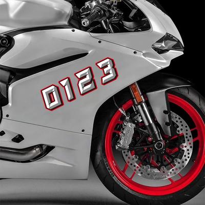 Motorcycle Sticker Universal Creative Arabic Numerals 0-9 Decal Waterproof Moto Racing Helmet Body DIY Decoration Accessories