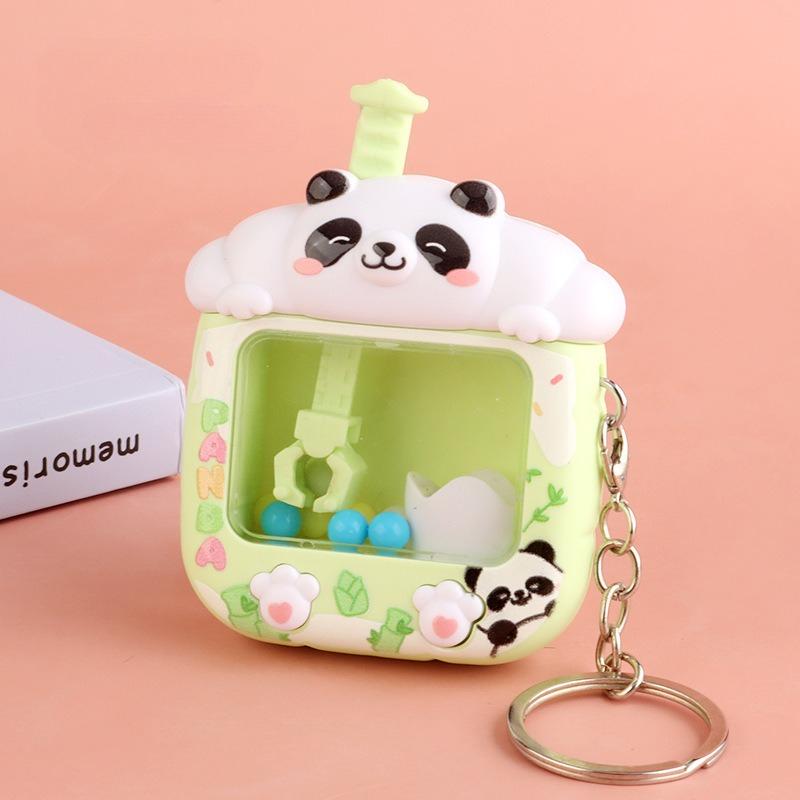 Kawaii Cartoon Babys Panda Mini Terrier Color Ball Claw Machine Toys Keychain Schoolbag Decoration For Kids Stress Reliever Toys