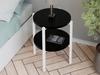 Stolik Nocny Okrągły Loft Z Półką 35X35X46 Cm Metalowy Biały