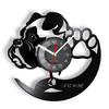 Personalized Pug Dog Wall Clock with Customizable Puppy Name Vinyl Record Wall Clock Home Decoration Pet Dog Art Wall Watch
