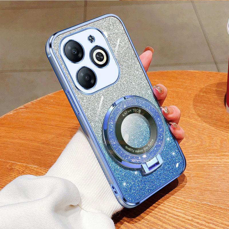 Compatible with Transsion HOT40 Electroplated Glitter Phone Case, SPARK GO 2026 Stand, NOTE30 Shockproof Protective Case