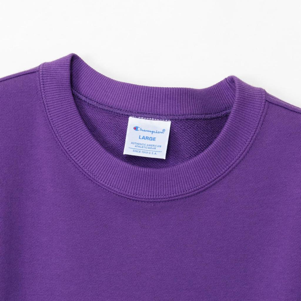 Champion Mikina s dlouhým rukávem a kulatým výstřihem s fleecem a hlubokým pánským logem se skriptem, Fialová, C8-W041Z