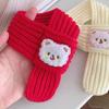 Red Pet Christmas Scarf Cat Dog New Year Bear Warm Scarf Pet Winter Knitted Scarf Cat Collar Puppy Accessories Bow Ties for Dogs