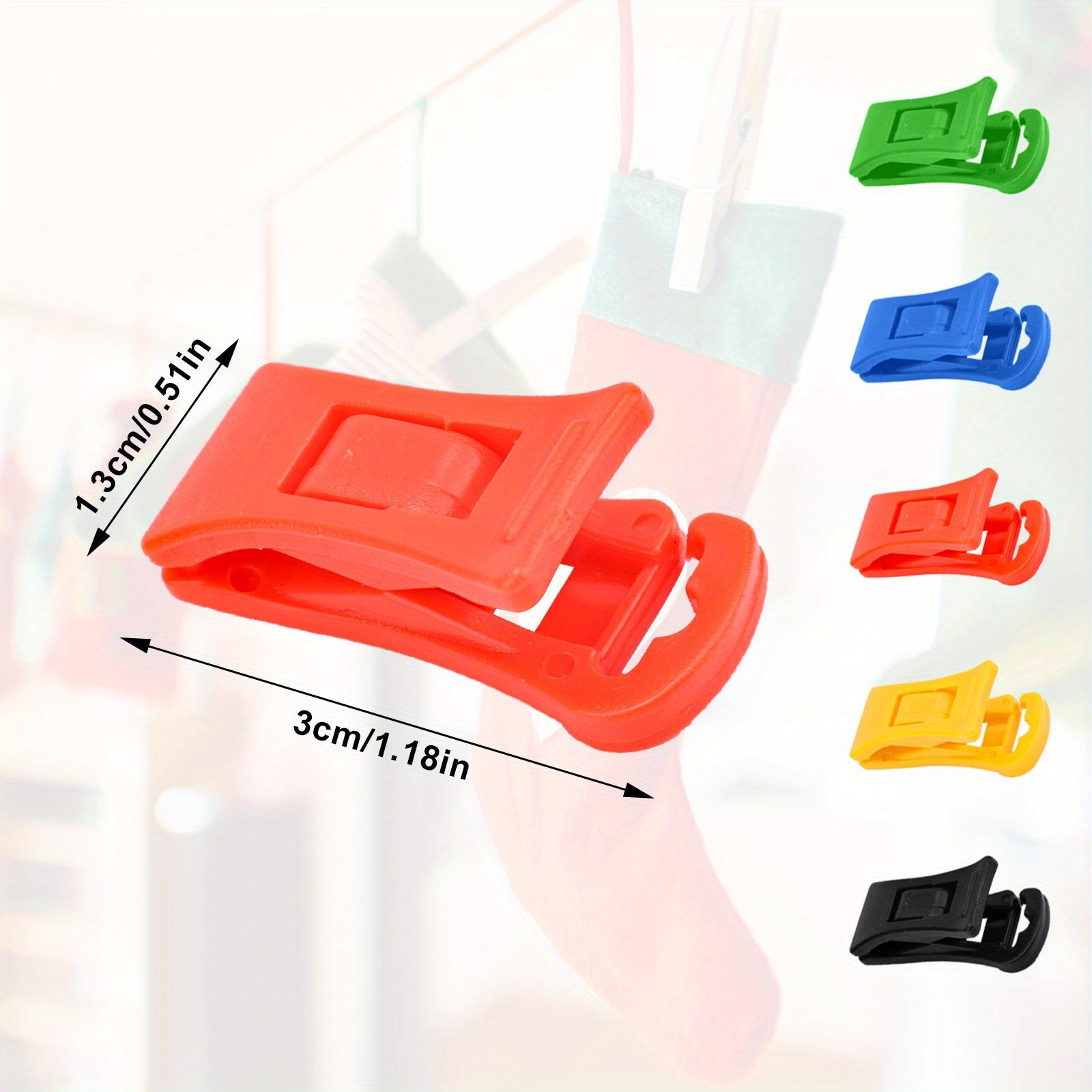 

50pcs Sock Clips with Hook, Multi-Color Sock Chip Clip Plastic Sock Holder Laundry Clips for Pairs Clothes Hanger Clips