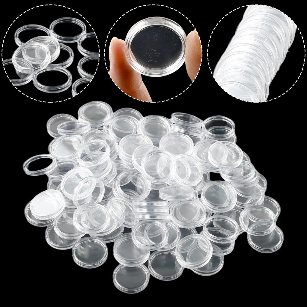 Case Coin Holders Protection Collections Transparent Display 21mm Round