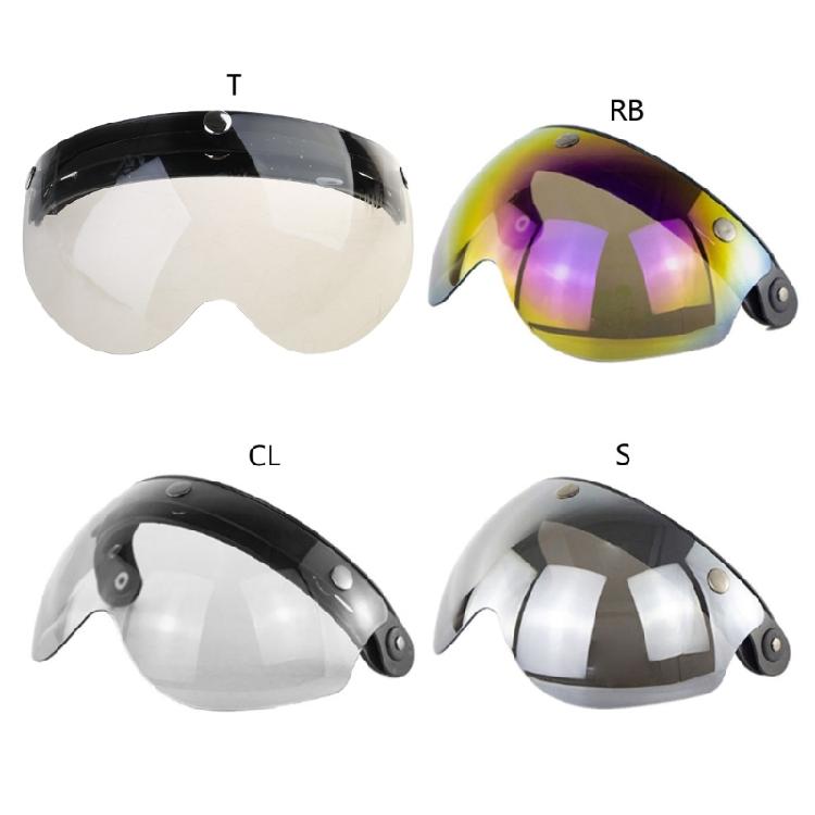 Universal 3-Snap Motorbike Helmet Visor Front Flip Up Wind Shield Len Sunglasses