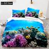Duvet Cover Ocean Underwater World Bedding Sets With Goldfish Coral Reef Quilt Cover For Kids Teens Children Bedroom Decoration
