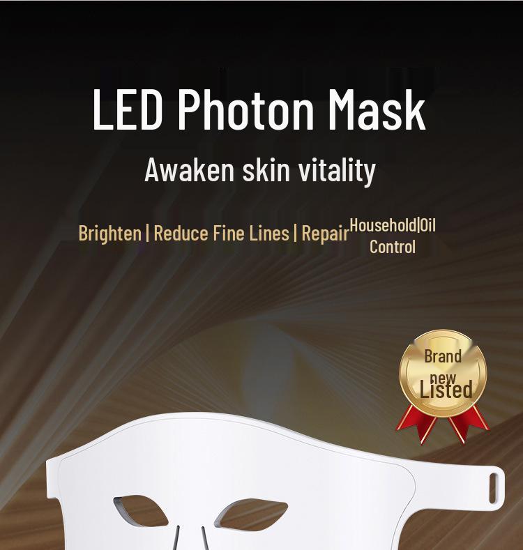LED Photon Beauty Mask: Infrared & Blue Light Home Use Silicone Therapy Device