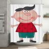 Adorable Cartoon Boy Print Shower Curtain: Waterproof Fabric Decorative Bathroom Decor In Home Garden