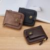 Leather Men’s Wallet Luxury Mens Purse Male Zipper Card Holders with Coin Pocket Wallets Gifts for Men Money Bag
