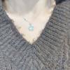 Heart of the Ocean Necklace Women's Light Luxury Niche Design Sense Clavicle Chain High Temperament Pendant for Girlfriends and Friends