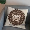 2D Cute Hedgehog Design Throw Pillow For Home Pattern Cushion Cover Suitable For Sofa Bedroom Car Pillow Cover