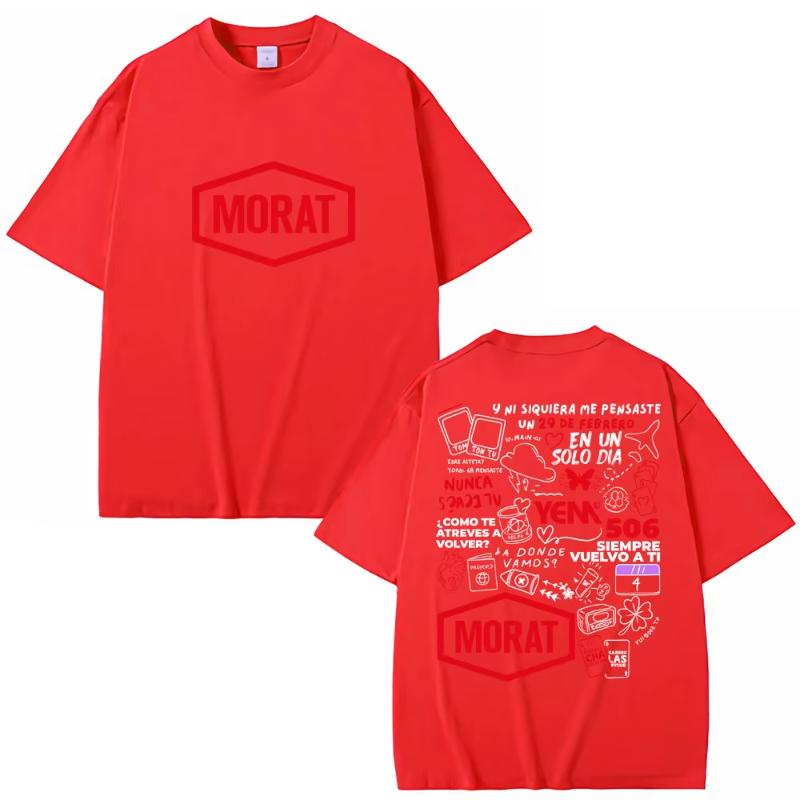 Rock Band Morat Tour 2025 Graphic Print T Shirts Unisex Women Hip Hop Trendy Harajuku T Shirt Oversized Cotton Fans Gifts TShirts