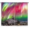 Curtain Bedroom Curtain Digital Printing Aurora Blackout Curtain Fabric No Punching