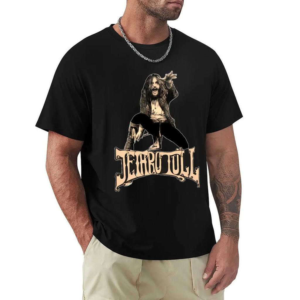 Jethro Tull Bouree jeth T-shirt korean fashion customs vintage blanks clothing