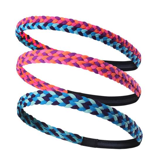 Sports Headband Great Sweat Absorption Capacity High Elastic Stretch Soft Non-slip Breathable Braided Colorful Reusable Pilates Workouts Headband