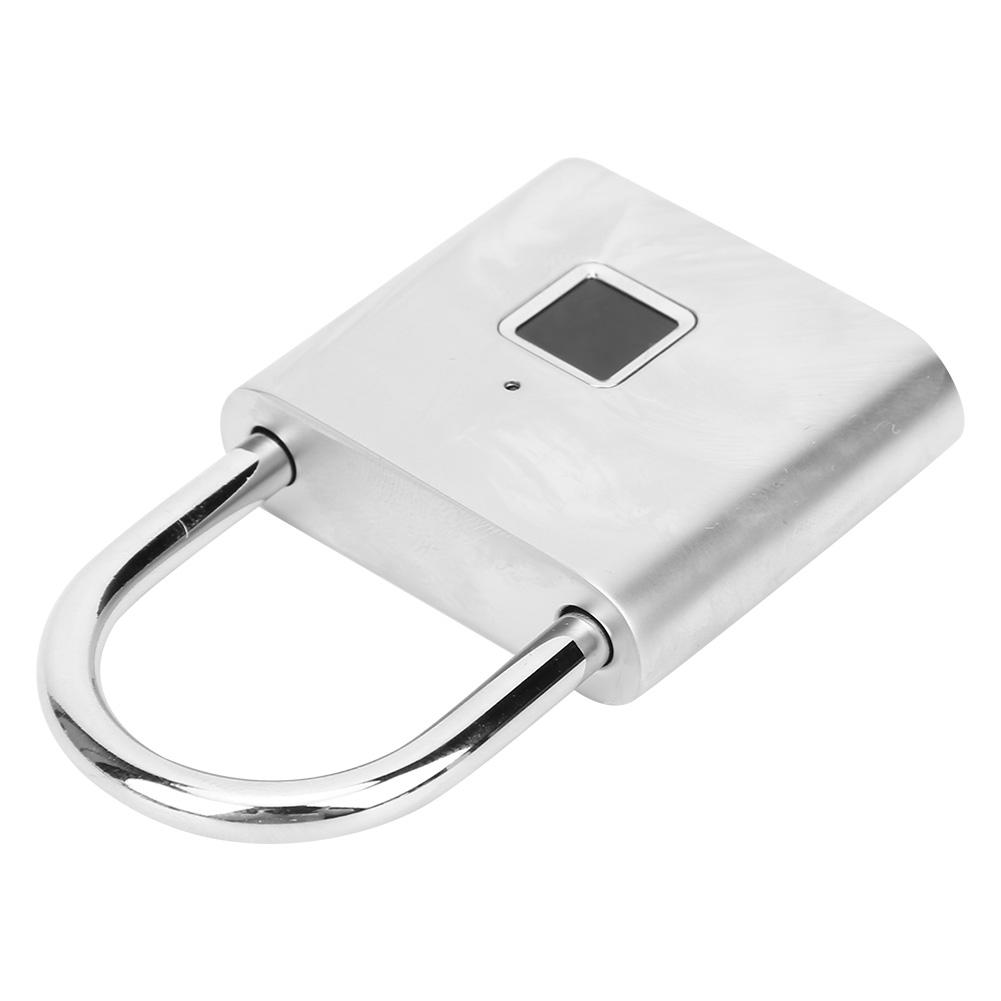 Smart Fingerprint Padlock USB Re able Security LED Lock for Backpack Luggage Cabinet