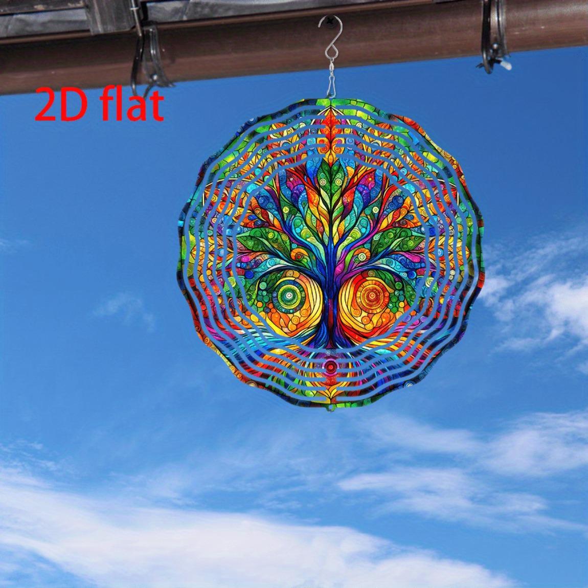 

Vibrant 2D Flat Tree of Life Wind Spinner - 8-Inch Multicolor Outdoor Garden Decor, Durable Plastic Windmill for Patio, Lawn & Yard, No Electricity 01A