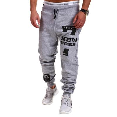 Nové fitness nohavice s potlačou abecedy v štýle hip hop pre pánsky šport a voľný čas