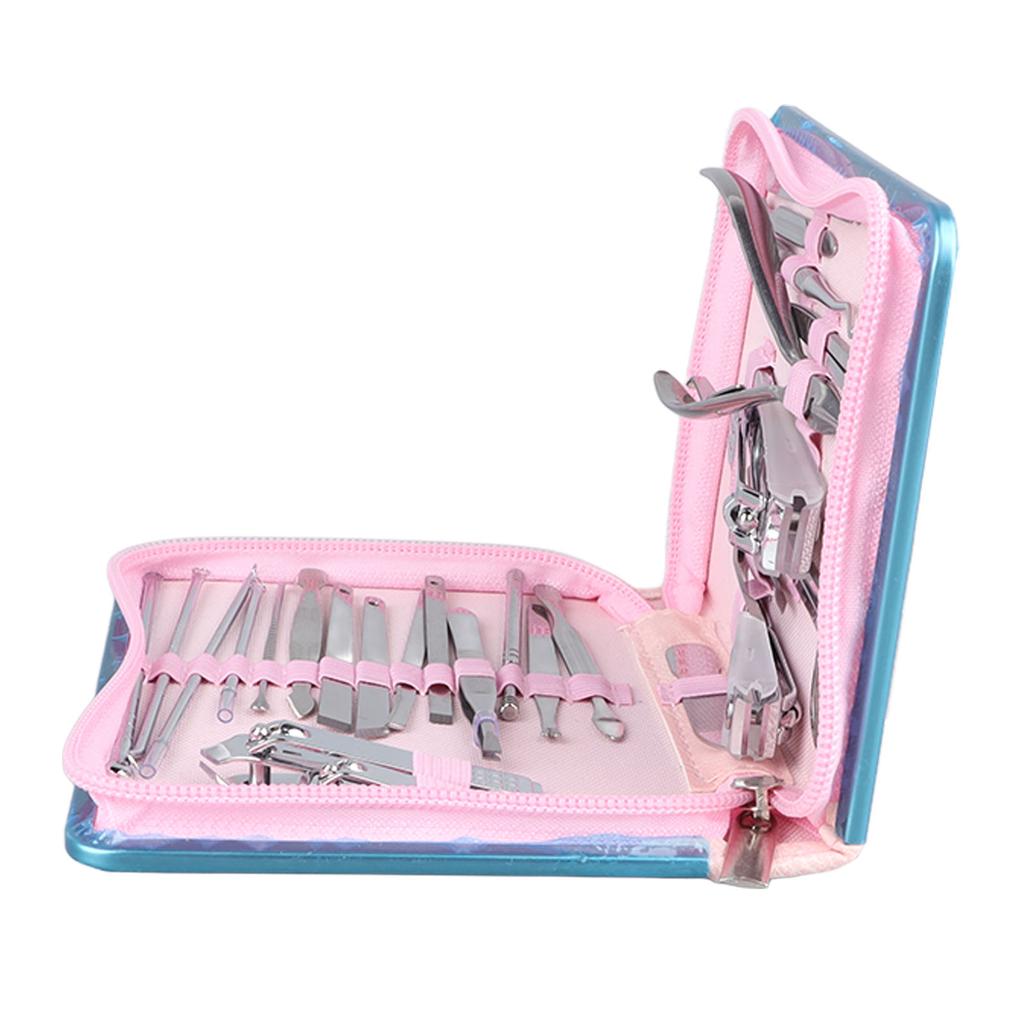 29PCS Manicure Set Pedicure Nail Clippers Kit Stainless Steel Professional Nail Care Tools with
