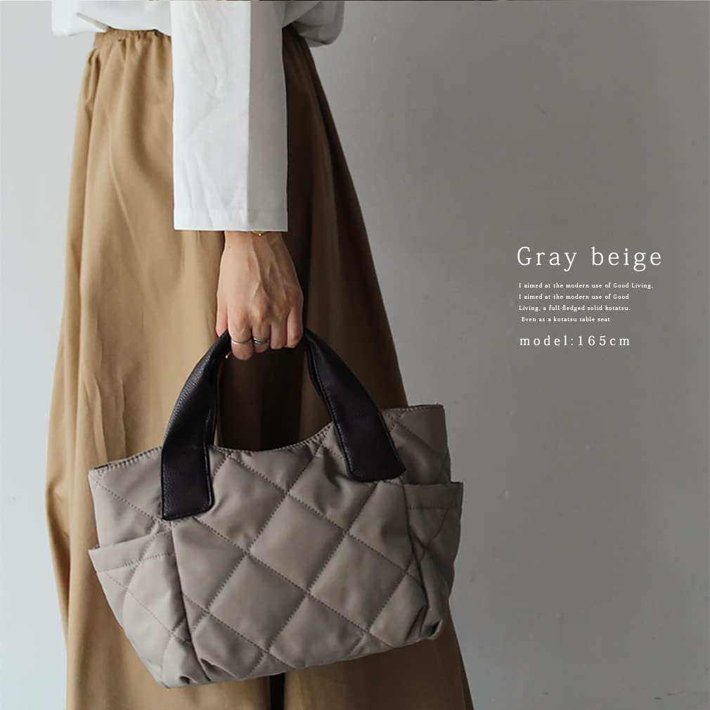 Gratante Quilted Tote Bag Nylon Bag B5 Ultra Lightweight Commuting Bag Large Capacity Work Bag Shoulder Bag Nylon Bag Top Zipper Bonded Tote Wide