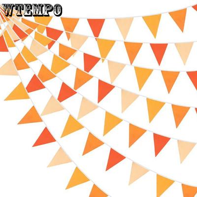 Bannières de drapeaux triangulaires pour la décoration d'automne Mariage d'automne Fête d'anniversaire Jour de Thanksgiving Halloween Maison Intérieur Extérieur Jardin Drapeaux à suspendre