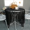 Retro Hollow Warp Knitted White Black Lace Tablecloth American Household Rectangle Dining Table Mat Cover