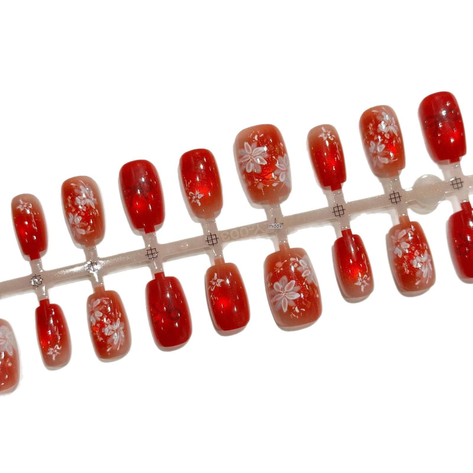 

Flashy Rose Cat Eye Nail Art Stickers - High-End, Skin-Brightening, Color-Blocking Design for Autumn/Winter