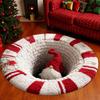 2D Flat Christmas Carpet 3D Visual Optical Illusion Rugs Non-slip Christmas Floor Mat Decor Optical Illusion Gnome Round Rugs