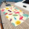 Süßes Flamingo Sommer Strandtuch – Übergröße Schnelltrocknend Sandfrei mit Sonnen- & Wassermelonen-Print
