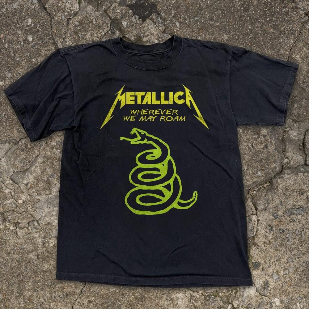 Футболка METALLICA Wherever We May Roam Рок Металл Унисекс Черная футболка Размер S-5XL Унисекс Футболка XXXXL