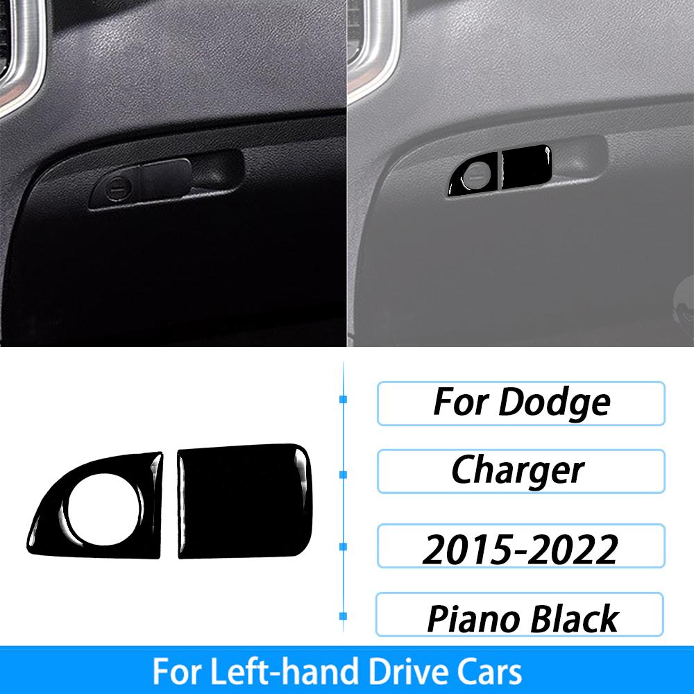 For Dodge Charger 2015-2022 Piano Black Central Control Radio CD AC Panel Trim Cover Car Interior Decoration Accessories Sticker