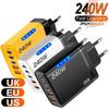 111W Gan Fast Charger With LED Light 1USB+1Type-C Multi Port Fast Charging Phone Charger For Iphone16 17 Samsung Huawei Xiaomi