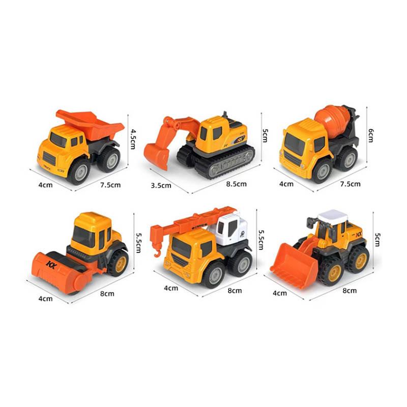 1:64 Multi-joint Movable Simulation Excavator Engineering Car Toy Creative Pull Back Car Alloy Excavator Toy Boys Inertia Car