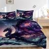 3pcs Cosmic Dragon Soaring Through Celestial Waves Printed Bedding Set, Soft and Comfortable Quilt Cover for Bedroom, Guest Room (1 Duvet Co