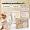 Travel Makeup Storage Bags Mesh Coin Purse Simple Portable Mini Bag Multi-Purpose Square Bag Double-Layer Zipper Card Holder