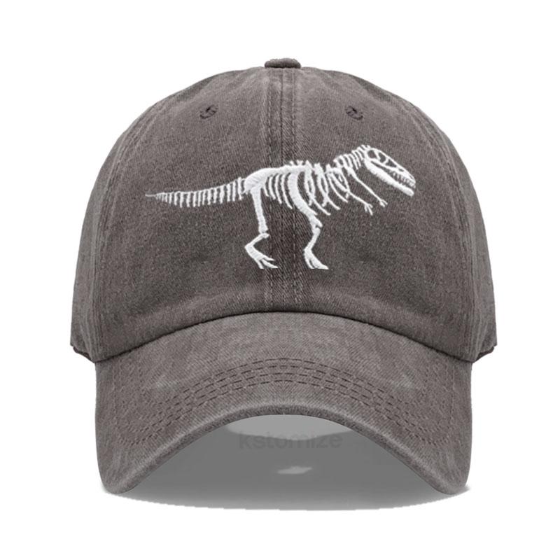 Dinosaur Skeleton Embroidered Baseball Cap for Women Men Fashion Adjustable Soft Cotton Dad Hat Unisex Classic Golf Caps