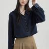 2026 Spring and Autumn New Style POLO Collar Vintage Long Sleeve Denim Shirt for Women, Loose Fit Shirt Jacket