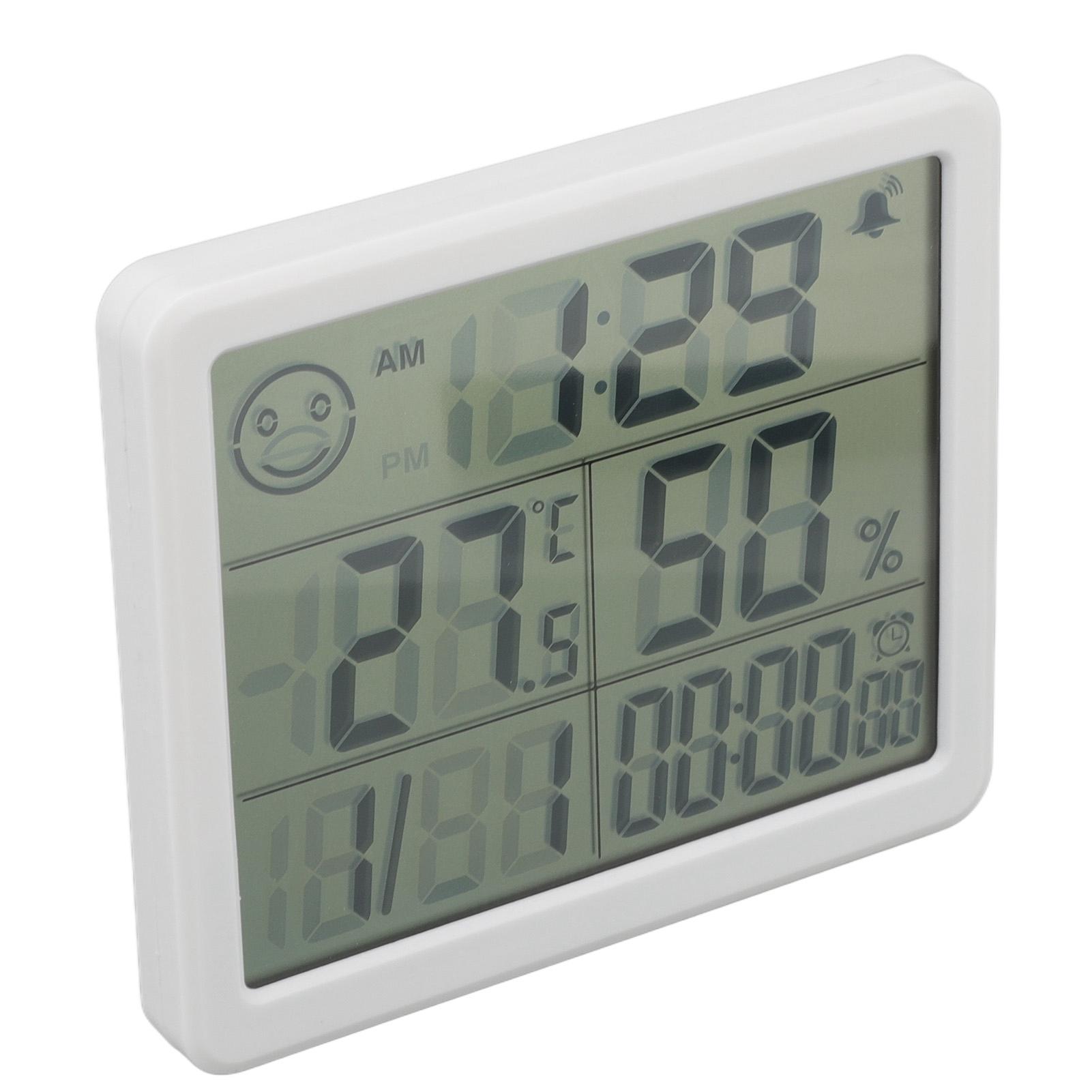 

Digital Thermometer Hygrometer Alarm Clock Sensitive Induction High Accuracy Electronic Hygrometer with 5in LCD Screen