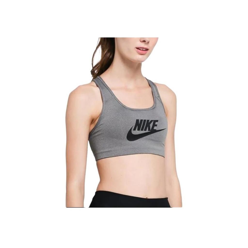 Nike Logo Print Quick-Dry Sports Tank Top Women Tops Grey 899371-091