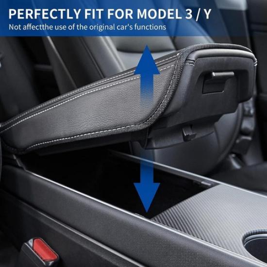 Car Armrest Box Cover for Tesla Model Y Model 3 2017-   2024