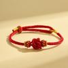 2026 Year of the Dragon Red String Bracelet with Vajra Knot - Handmade Amulet for Men and Women