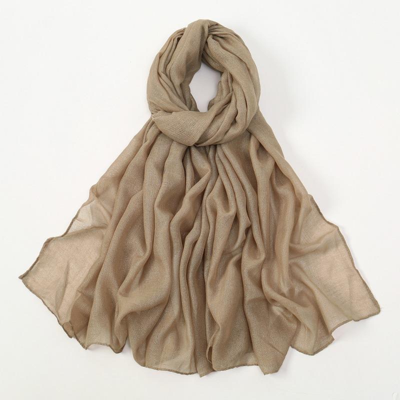 New silver silk breathable sunscreen versatile long scarf women's yarn scarf Middle Eastern women's ethnic headscarf scarf