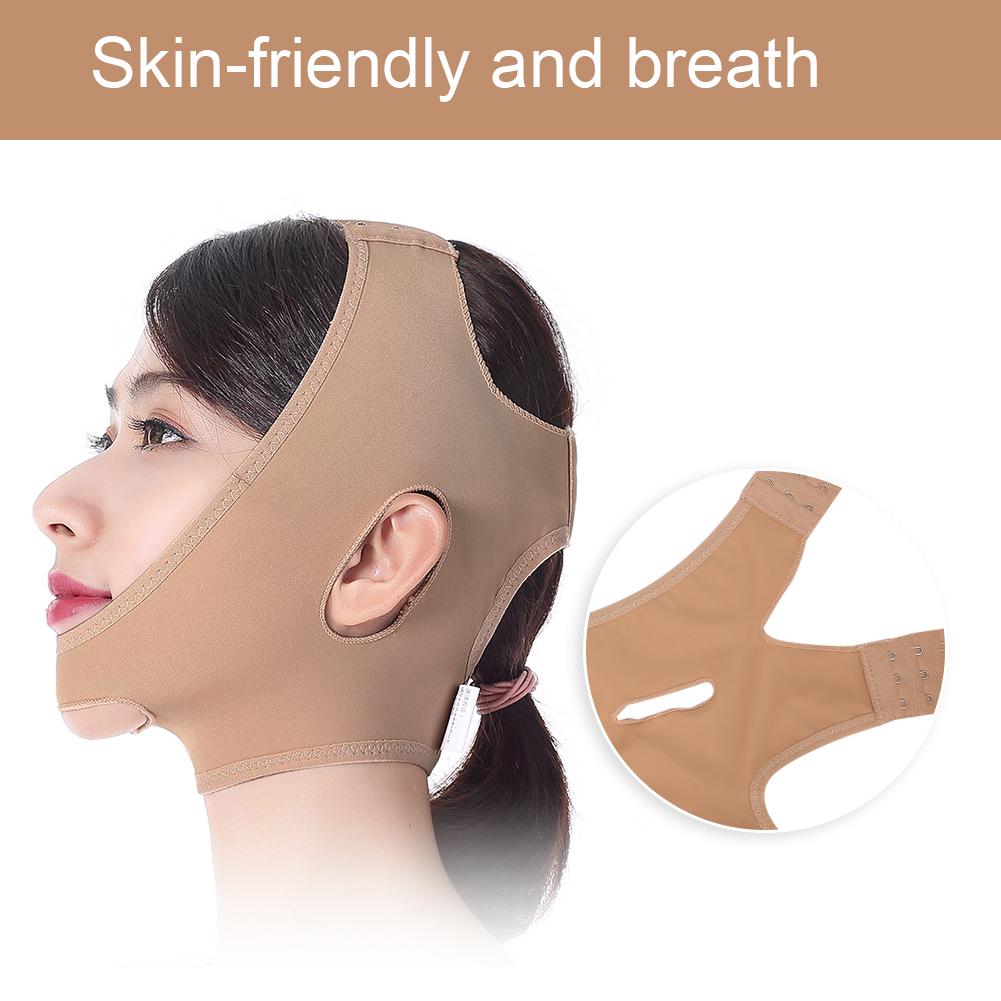 Facial Slimming Mask Bandage V Shape Face Tighten Lifting Anti Wrinkle Belt Skin Color(XS M )