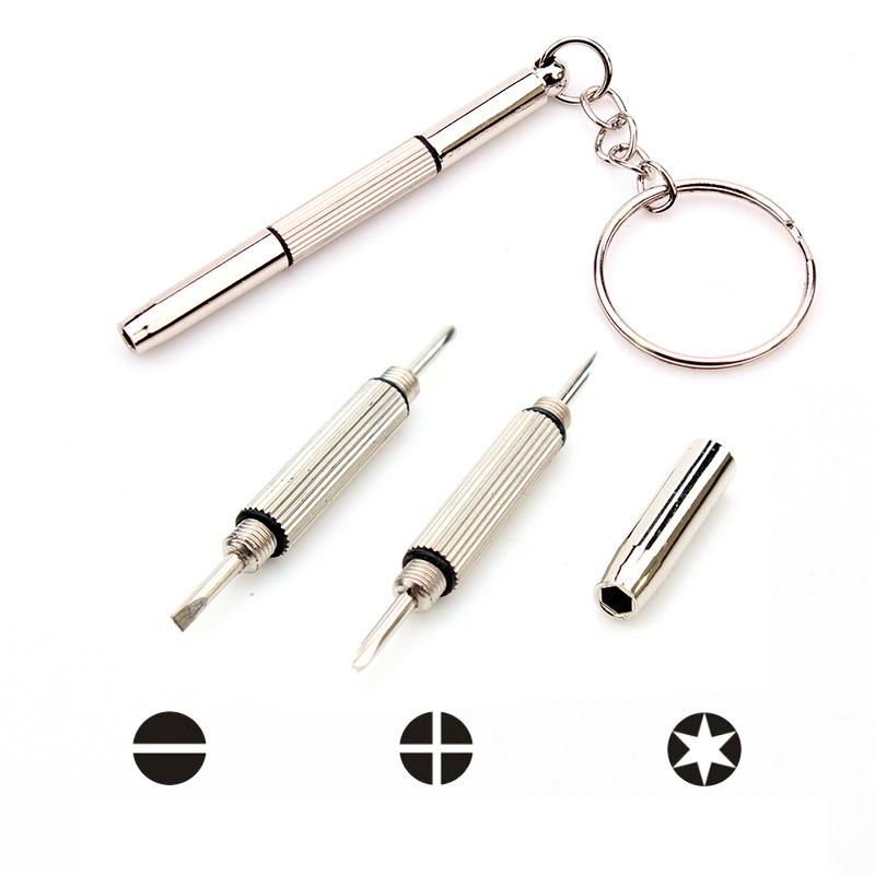 2Pcs 3 In 1 Mini Screwdriver Keychain Glasses Phone Watch Screw Repair Tool